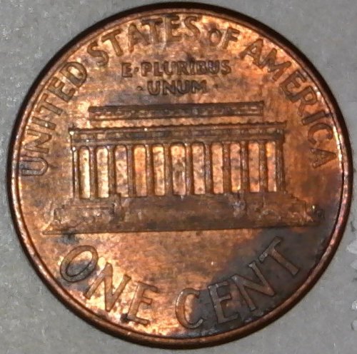 1998-P-Lincoln-Memorial-Cent-With-Nice-Column-Bar-DDR!-To-The-Left